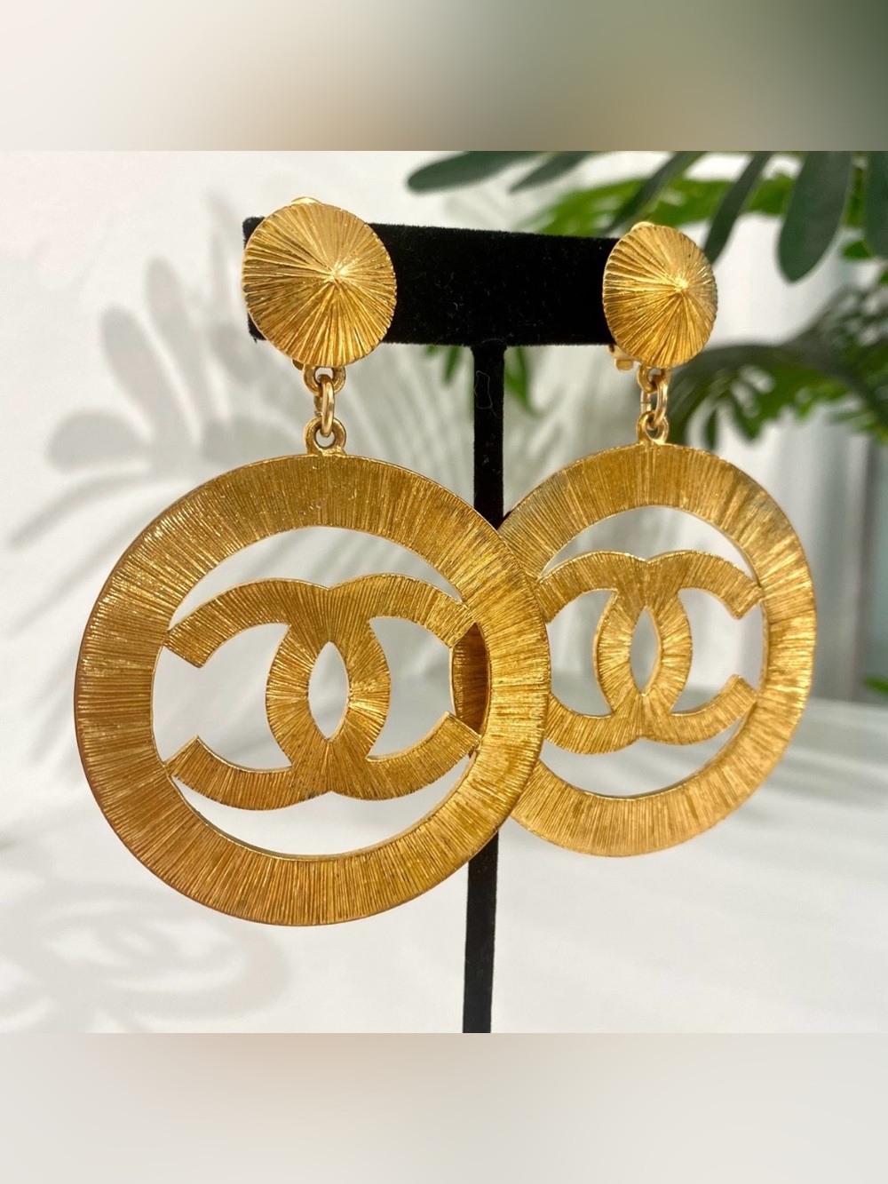 Double C XXL Sunburst LOGO VINTAGE 1999 Gold - Tone Earrings